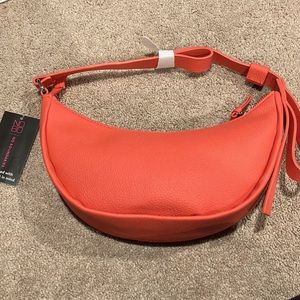 Orange half moon purse